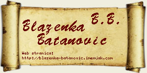 Blaženka Batanović vizit kartica